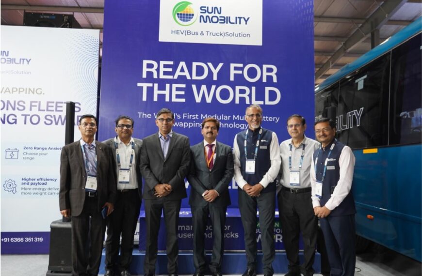 SUN Mobility HEV Business showcases the world’s first Modular Multi-Battery Swappable Solution with the Tata Starbus EV platform at Prawaas 5.0
